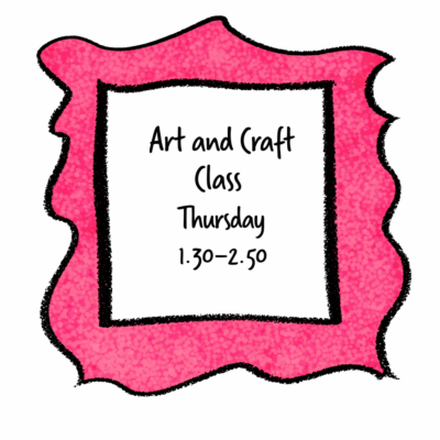 Art and Craft Class 2 1/2 - 4yrs+ Thursday 13.00